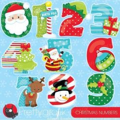 Christmas numbers clipart