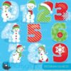 Snowman numbers clipart