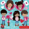 Valentine kids clipart