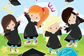 Graduation girls clipart