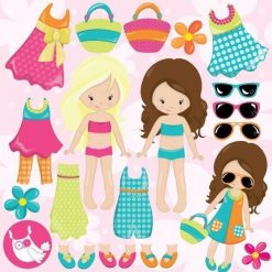 Summer girls clipart