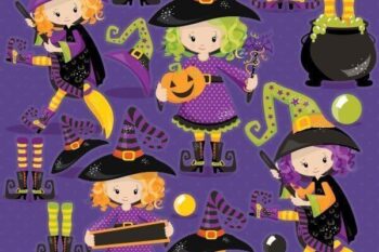 Halloween witches clipart