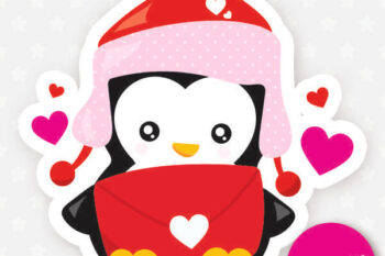 Valentine penguin Freebie