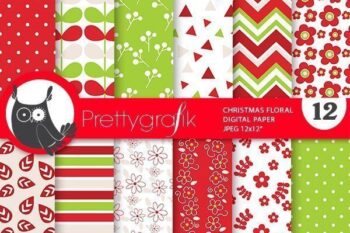 Christmas floral papers