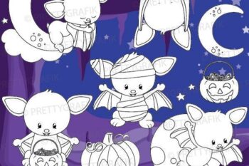 Halloween bat stamps