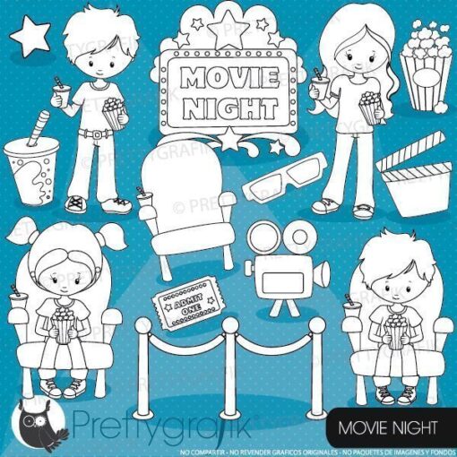 Movie night stamps