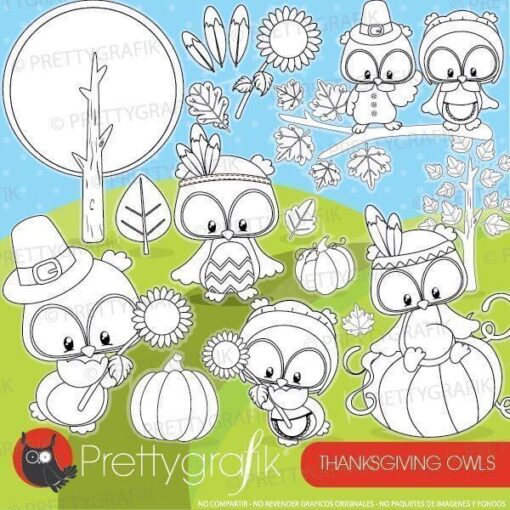 Thanksgiving owl stamps