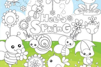 Spring animals stamps