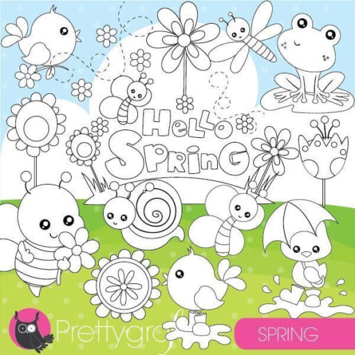 Spring animals stamps