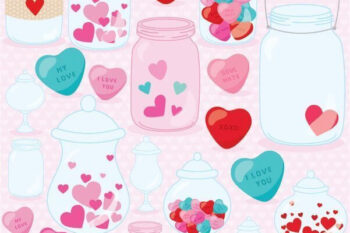 Valentine jars clipart