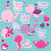 Valentine whale clipart
