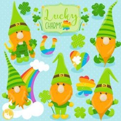 St-Patrick's gnomes clipart