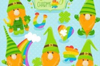 St-Patrick's gnomes clipart