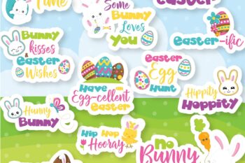 Easter word art clipart
