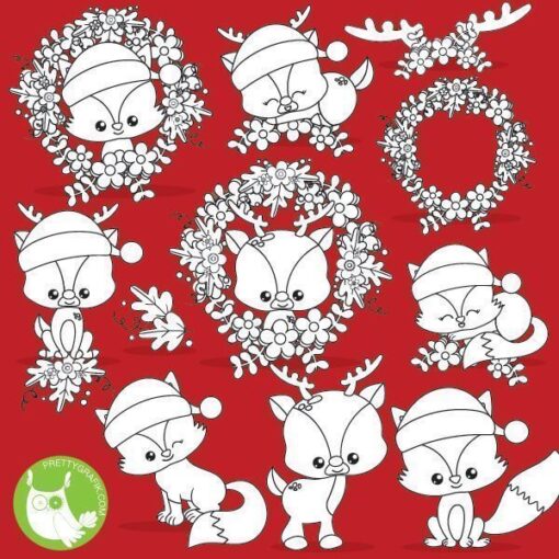 Christmas animals stamps