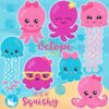Girly octopus clipart