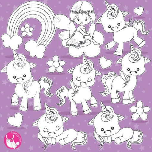 Baby unicorn stamps
