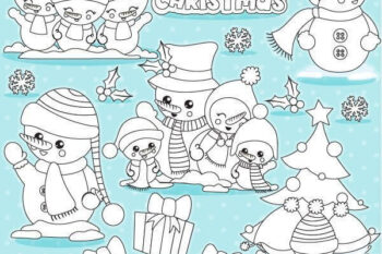 Christmas snowmen stamps