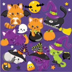 Halloween cats clipart
