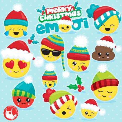 Christmas emoji clipart - Prettygrafik Store