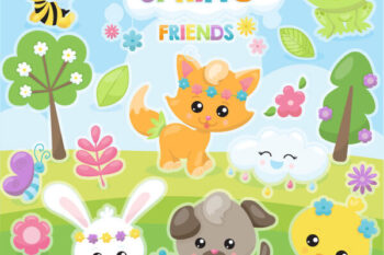 spring friends clipart