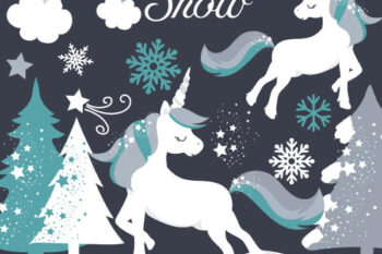 Christmas Unicorn Clipart