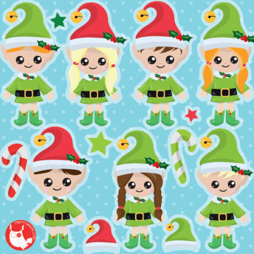Christmas Elves clipart