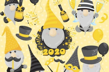 New Year Gnomes clipart