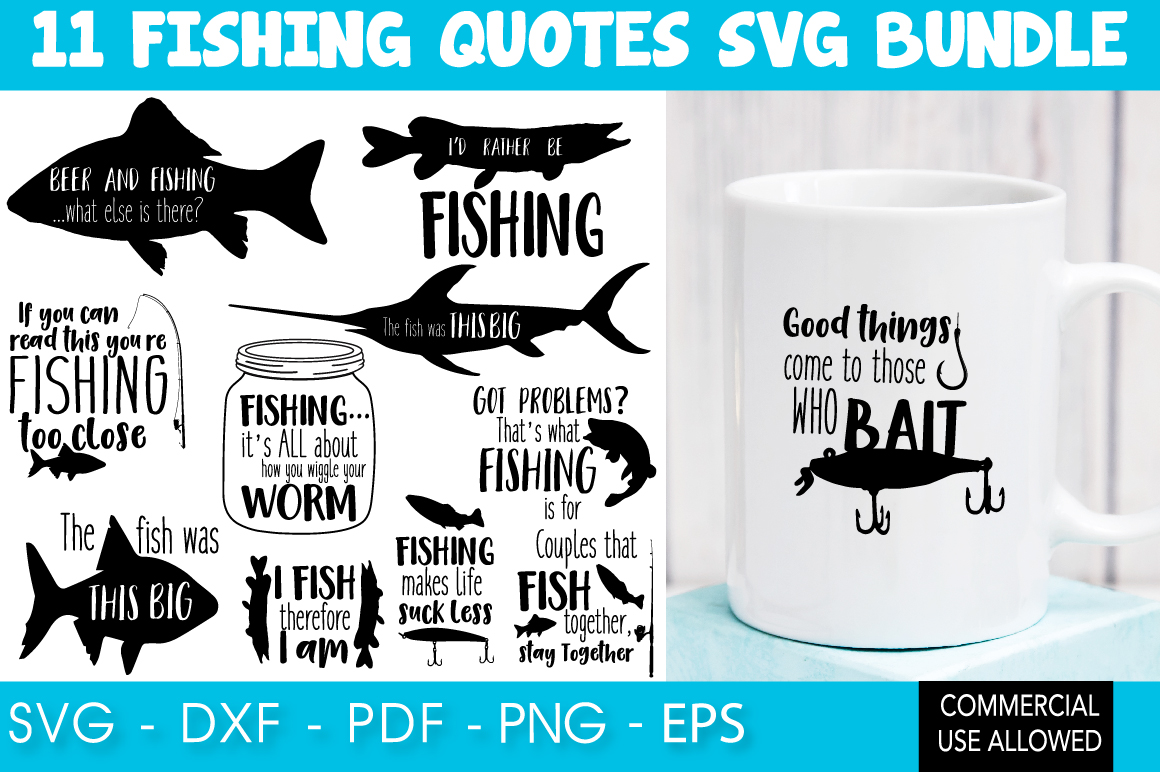 Svg Cut File Fishing bundle SVG, PNG, EPS, DXF - Prettygrafik Store