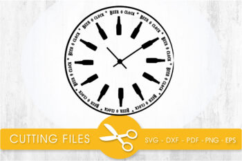 Beer clock SVG, PNG, EPS, DXF, Cut File