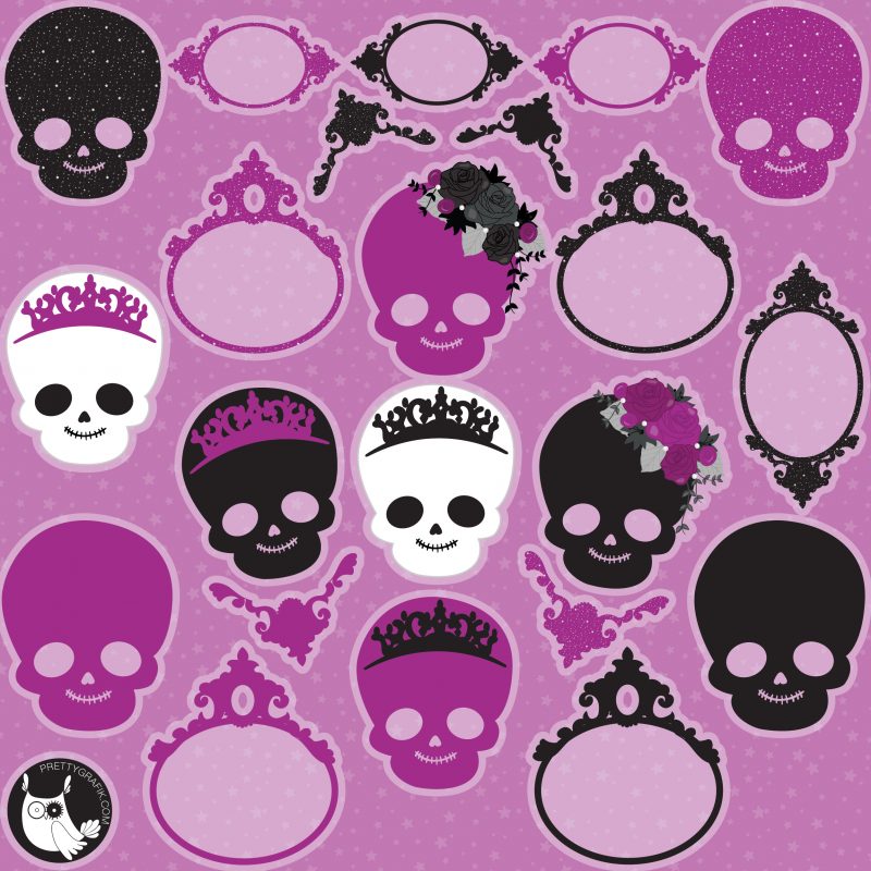 Glitter Skull - Prettygrafik Store