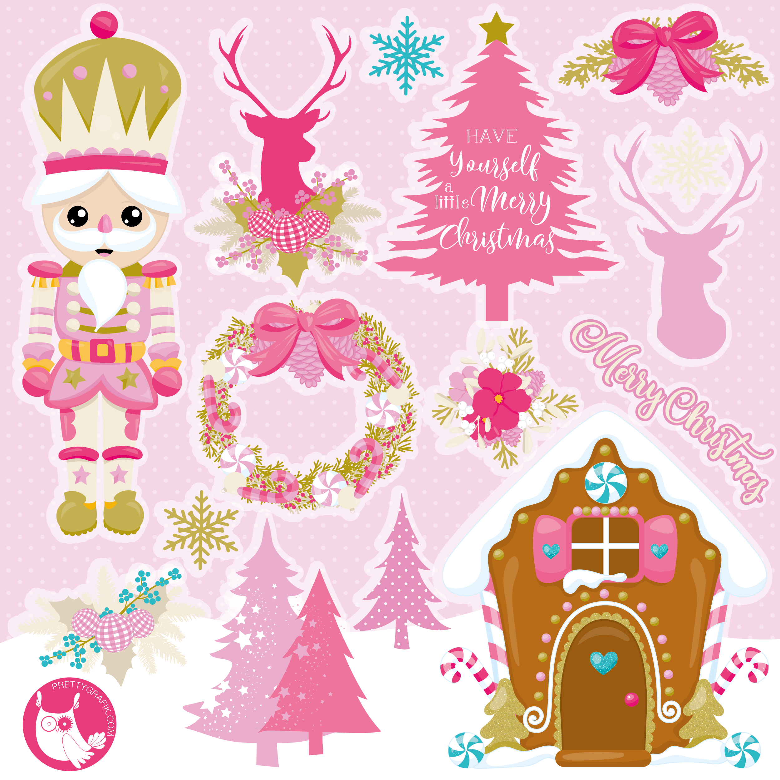 Pink Christmas Prettygrafik Store