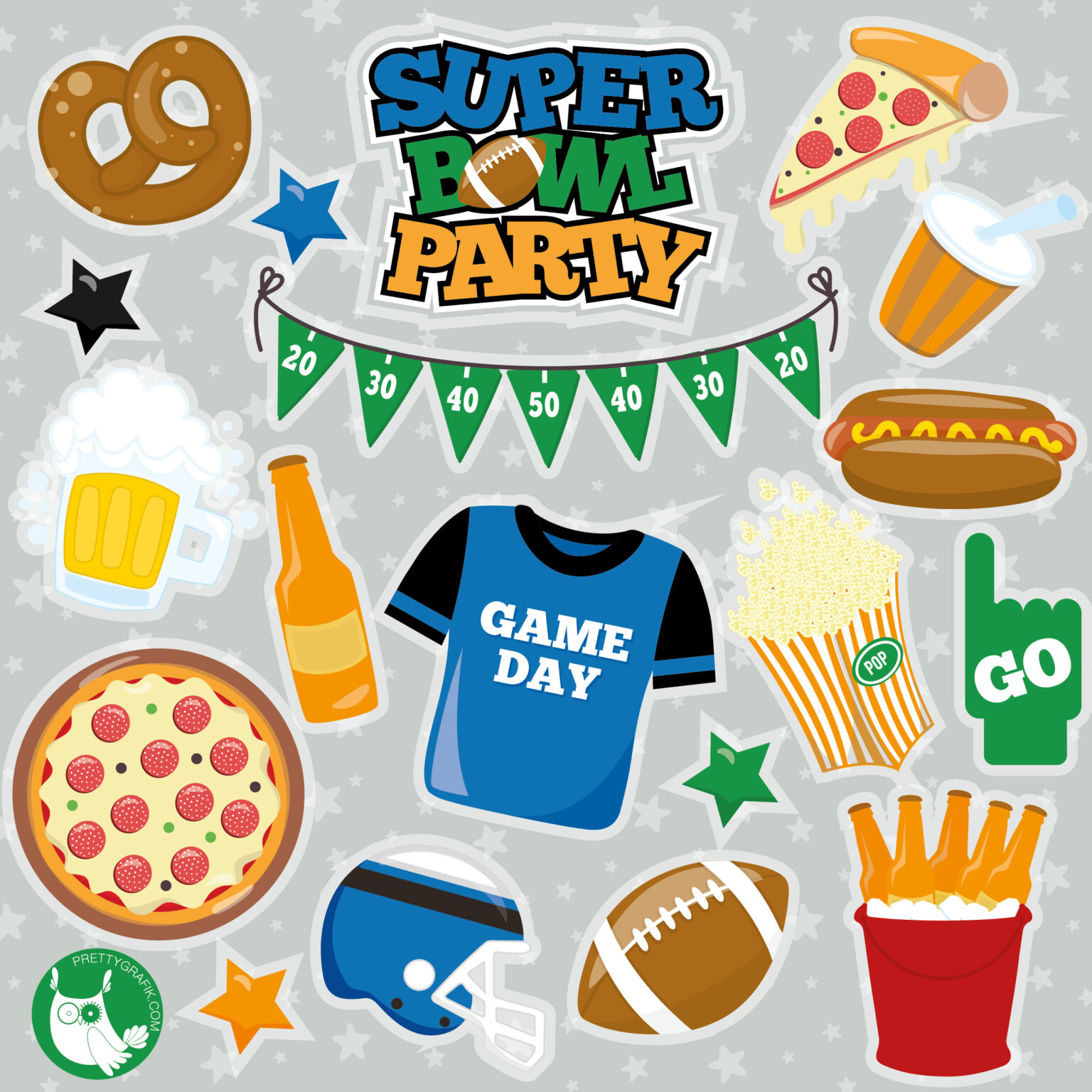 Super Bowl Party Prettygrafik Store