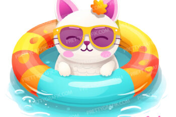 cat pool clipart freebie