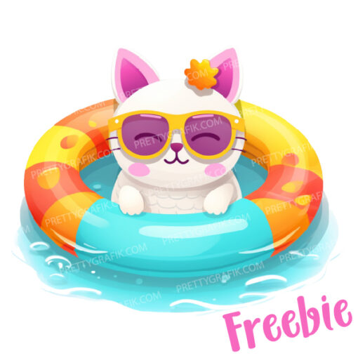 cat pool clipart freebie