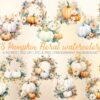 Pumpkin floral watercolor clipart