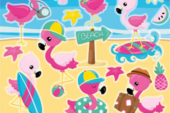 Flamingo vacation clipart